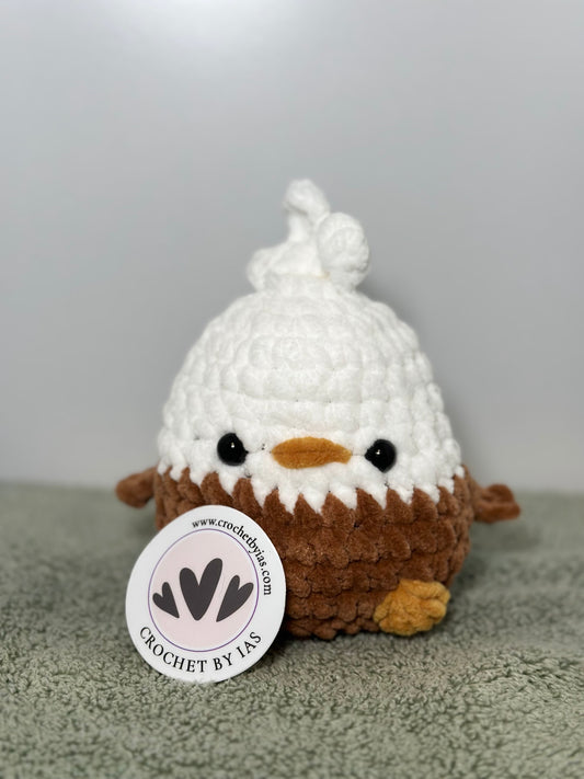 Baby Bald Eagle Handmade Amigurumi Crochet Plushy