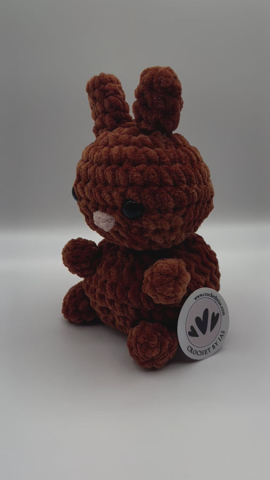 Small Chunky Sitting Bunny Rabbit Crochet Handmade Amigurumi Plushy