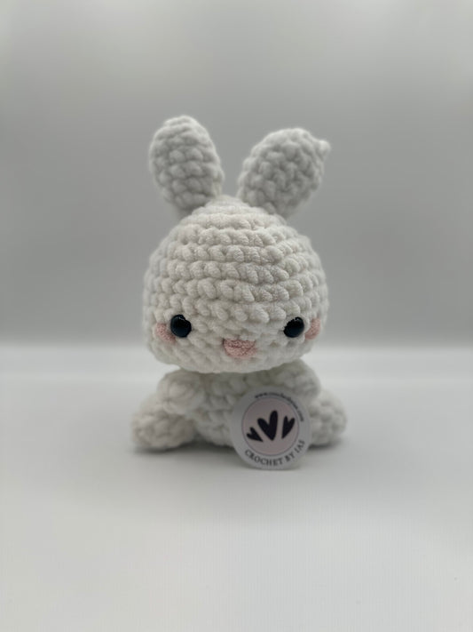 Small Chunky Crochet Bobble Head Bunny Handmade Amigurumi Plushy